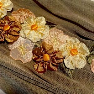 GORGEOUS one of a kind mesh top with embroidered flowers 🌺